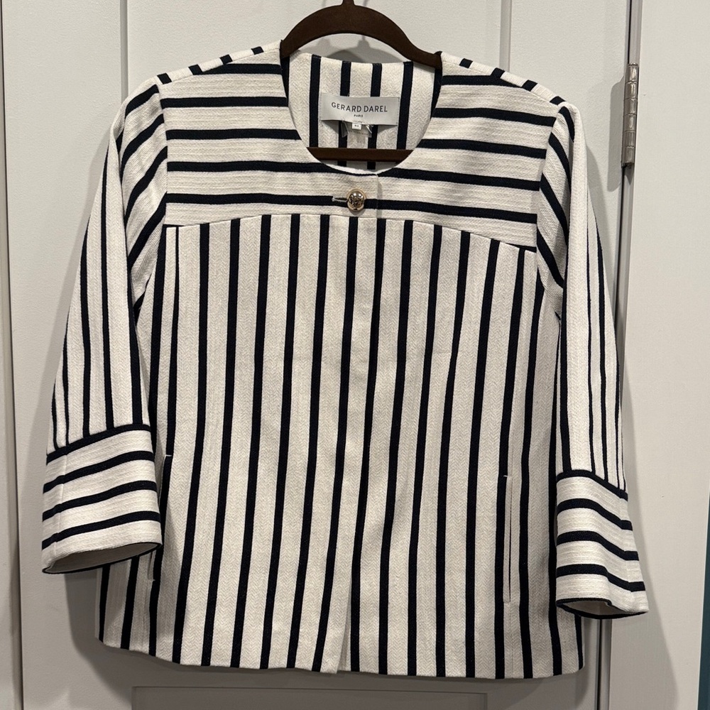 Gerard Darel Navy and White Striped Blazer